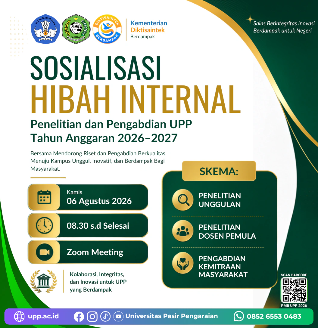 LPPM UPP Undang Dosen Ikuti Sosialisasi Hibah Internal Penelitian dan Pengabdian 2026–2027